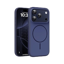 İphone 17 Pro Max/18 Pro Max İçin Magsafe İle Uyumlu Kılıf Metal Tuşlu Çizilmelere Ve Soyulmalara Karşı Dayanıklı Materyal, Dokulu Kenarlı Koruyucu Lacivert, 17 Pro Max/18 Pro Max