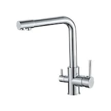 Sdk Armatür Üç Yollu Krom Batarya Kare Mat Krom Nikel