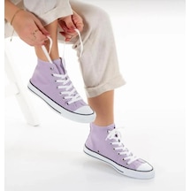 Bağcıklı Unisex Uzun Keten Ayakkabı-lila-122 Lila