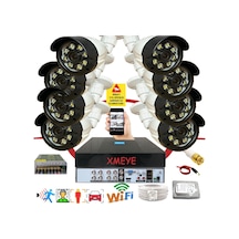 8 Li Araç İnsan Yüz Tanımalı Hareket Algılayan 5 Mp Lens 8 Warm Led Gece Renkli Kamera Seti 2308w
