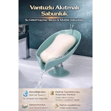 Buççin Online Mağaza Vantuzlu Akıtmalı Sabunluk Su Giderli Kaymaz Banyo & Mutfak Sabunluğu Plastik Çok Renkli