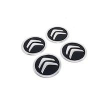 Citroen Alüminyum Jant Göbeği Yapıştırma Siyah 60Mm 4 Adet
