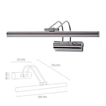 10w 50cm Krom Flüt Aplik 6500k Beyaz Işık Krom