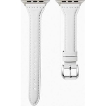 Watch 38mm Uyumlu Krd-28 Deri Mtr Kordon-beyaz