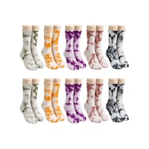 Womanandkids Wak Unisex Batik Desenli Çorap 10'lu Set Renkli Pamuklu Uzun Soket Dikişsiz Nefes Alan Günlük Spor Çorabı Çok  Renkli