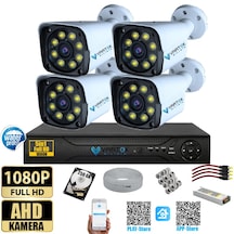 4 Kameralı Gece Renkli 5mp Lensli 1080p Fullhd Kamera Seti Tak Ça