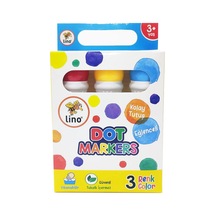 Lino Dot Markers Yıkanabilir Yuvarlak Uçlu 3'lü Karışık Renk Kalem Seti Çocuklar İçin Güvenli Ve Eğlenceli