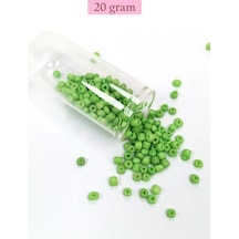 Tedar Dökme Cam Kum Boncuk Büyük Boy 6/0 4 Mm - 20 Gram - Yeşil - Bnc072 Najmaddin (No:1) 8.5Cm X 10.5 Cm