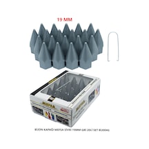 Bijon Kapağı Sivri 19 Mm Gri 20 Li Set