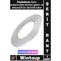 Bant Kendinden Yapışkanlı 50 Metre Gri Karo Zemin Duvar Şerit Fayans Arası İzolasyon Bantı Silver Çok Renkli