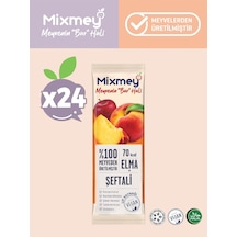 Mixmey Şeftali Meyve Barı 24 Adet | Atıştırmalıklar – Vegan, Glutensiz, Koruyucusuz 20gr X 24 Adet