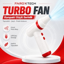 Şarjlı Mini Turbo Fan Güçlü Hava Akışlı Taşınabilir El Tipi Serinletici Usb Fan