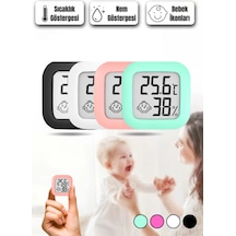 Mini Bebek Sıcaklık Nem Ölçer Lcd Oda Termometre Duvara Takılabilen Masaüstü Isı Göstergesi Beyaz