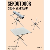 Sekoutdoor Sk04+ Alüminyum Katlanır Kamp Masası Gümüş