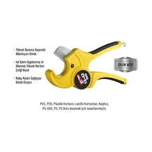 Bay-Tec Mk0695 Pvc Boru Kesme Makası Sarı 42Mm