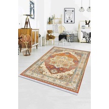 Tarçın Klasik Göbekli Dokuma Pamuk Taban Kaymaz Kilim Klm076n11