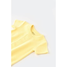 BabyCosy Bebek Şort Kollu Tulum, %100 Organik Pamuk, Bebek Ve Yenidoğan Serisi - Csyw1016 Yellow