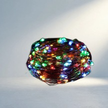 Dekoratif Pilli Rgb Led Işık 5 Metre İç Ve Dış Mekan Aydınlatması .