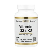California Gold Nutrition, Vitamin D3 + K2 As Mk-7, 180 Veggie Capsules