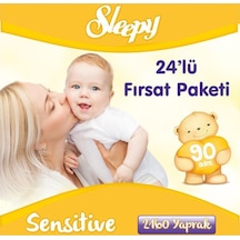 Sleepy Sensitive 90'Lı Islak Havlu 24'Lü Paket Toplam 2160 Yaprak Sleepy Sensitive 90'Lı Islak Havlu 24'Lü Paket Toplam 2160 Yaprak