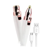 Sones 2'si 1 Arada Elektrikli Kaş Düzeltici Bayan Tıraş Makinesi Kaş Şekillendirici, Model: Usb Şarjlı Beyaz
