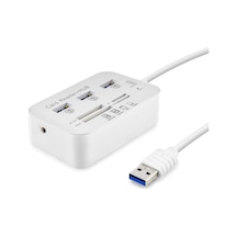 Usb 3.0 Hub Kart Okuyucu 7 Port 5 Gbps Beyaz Hdx7028 Evimdeyokyok