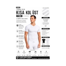 Oıl Company Unisex Dayanıklı Hafif Nefes Alabilir Kumaş Yüksek Isı Korumalı Termal İçlik Kısa Kol Tişört Üst Beyaz-01