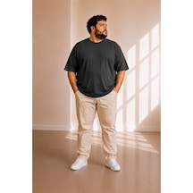 Sngl Tekstil Erkek Büyük Beden Oversize Kısa Kollu T-shirt 3xl 4xl 5xl 6xl 7xl 8xl 9xl 10xl Gri Füme