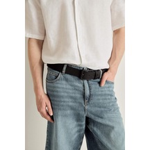 Defacto Erkek Dikdörtgen Toka Suni Deri Jean Kemeri H5074axnsbk27 Siyah-bk27