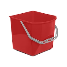 Çift Kovalı Temizlik Arabası Seti Yedek Kirli Su Kovası 25 L Kırmızı
