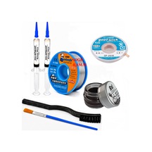 Lehimleme Seti 0,8 Mm 40 Gr Lehim Teli 2 Li Flux Cp-2515 Lehim Fitili Havya Ucu Temizleme Kremi 2fırça Seti St10