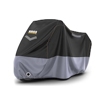 Motosiklet Brandası, Motor Kılıfı, Örtüsü Dış Mekan Motosiklet Örtüsü Su Geçirmez, Rüzgar, Toz Geçirmez, Motor Garaj Brandası, Kışa Dayanıklı Xxl:265x105x125 Cm - Siyah -gri