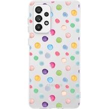 Samsung Galaxy A73 İle Uyumlu 1mm Slim Fit Water Color 6 Baskılı Şeffaf Kılıf Şeffaf
