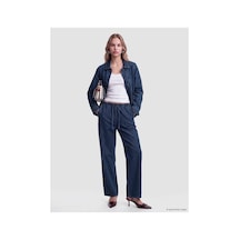 LC Waikiki Alıta Cıty Farkıyla Lcw Vision İndigo Denim Düz Standart & Regular Beli Lastikli Geniş Paça Kadın Je İndigo - 925400215 İndigo