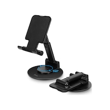 Katlanabilir 360 Derece Dönen Masaüstü Telefon Standı Siyah Acı Kahverengi