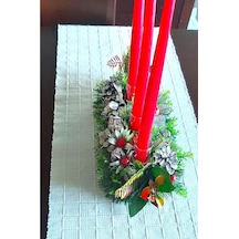Yılbaşı Masa Çiçeği Mumluklu Centerpiece