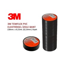 3 M Temflex Siyah Izolebant Elektrik Bandı 10'lu