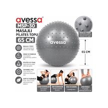 Avessa Msp-30 Masajlı Pilates Topu 65 Cm Gri