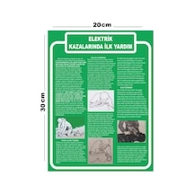 Metal Elektrik Kazalarında İlk Yardım 20cm X 30cm A4 Büyüklüğünde Uyarı Levhası Yönlendirme Tabelası