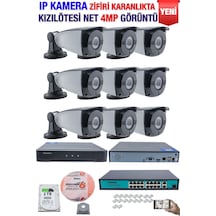 Ip Kamera Seti - 9 Ip Kamera - 10 Kanal Nvr - 16 Port Poe Switch, 2 Tb Disk, Gece Görüşlü Ir