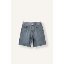Defacto Yıkama Efektli Straight Fit Denim Bermuda I5600ax26aunm84 İndigo-nm84