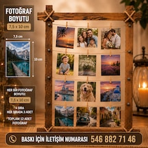 Ahşap İpli Mandallı Led Işıklı Fotoğraf Çerçevesi/anı Panosu
