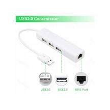 Usb To Ethernet Çevirici 3 Port Usb Çoklayıcı Rj45 Cat5 Cat6 (552903619)