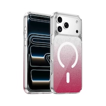 Onegif Apple İphone 17 Pro Max Sora Simli Magsafe Kapak - Kırmızı