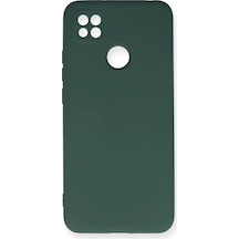Xiaomi Redmi 9c Kılıf Nano İçi Kadife Silikon - Koyu Yeşil Düz Renkli