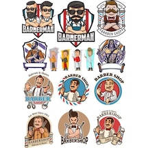 Berber Kuaför Sticker Set-1 15 Parça Telefon, Tablet, Defter, Laptop Sticker