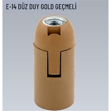 10 Adet E14 Düz Geçmeli Gold Duy