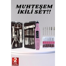 Zengemtx Elektrikli Manikür Pedikür Seti İkili Set 12 Parça Tırnak Bakımı Törpü Protez Çıkarma