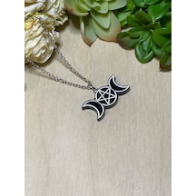Herşey Nota Gotik Pentagram Ay Kolye