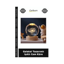 Özel Üretim Dekoratif Hediyelik Masaüstü Galaksi Tasarımlı Işıklı Cam Küre